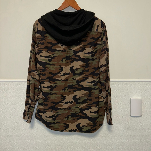 Carbon Camouflage Women’s Men’s Unisex Hooded Button Down jacket Shirt XL - Picture 3 of 8